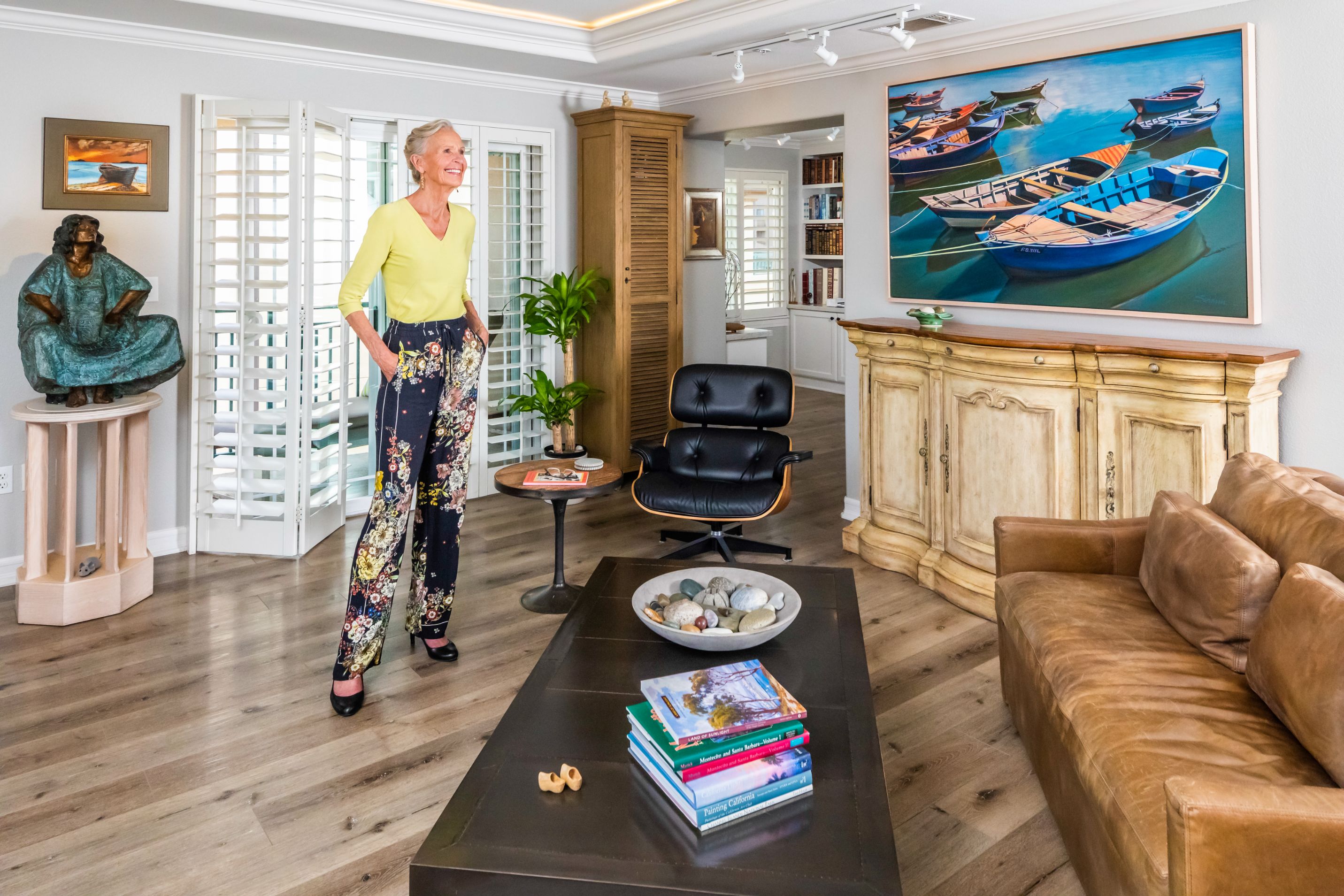 Woman standing in her living room